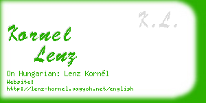 kornel lenz business card